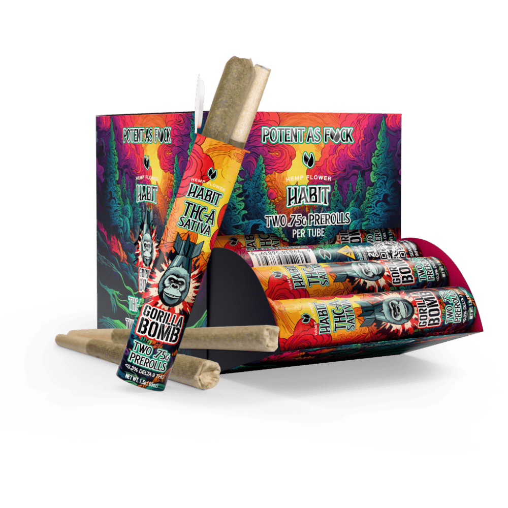 THCA.75g PRE - Rolls 2Pk Gorilla Bomb (Sativa) Case of 20 - Mystic Journey Path