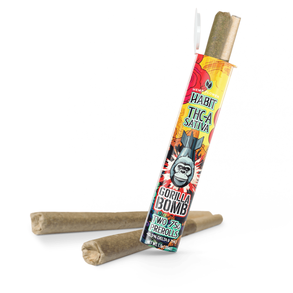 THCA.75g PRE - Rolls 2Pk Gorilla Bomb (Sativa) Case of 20 - Mystic Journey Path