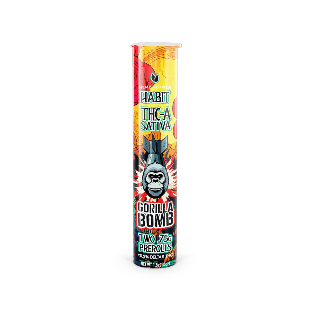THCA.75g PRE - Rolls 2Pk Gorilla Bomb (Sativa) Case of 20 - Mystic Journey Path