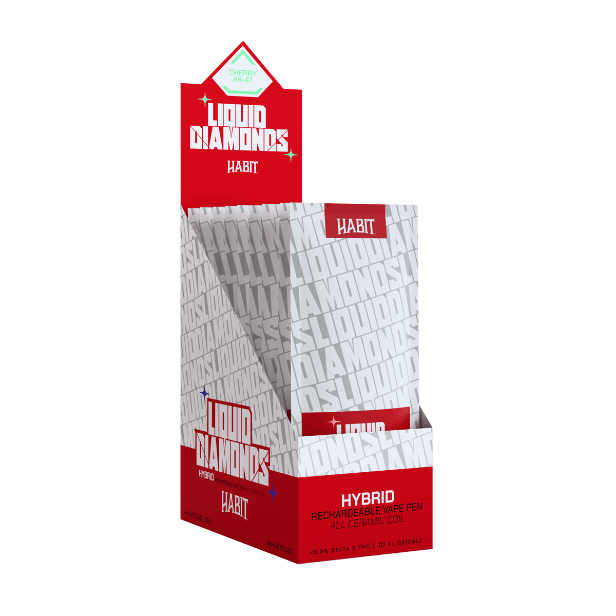THCP Liquid Diamonds - Cherry AK - 47 2g Rechargeable Vape (Hybrid) - 10 Pack - Mystic Journey Path