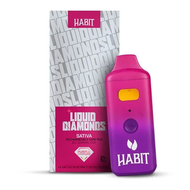 THCP Liquid Diamonds - Purple Champagne 2g Rechargeable Vape (Sativa) - 10 Pack - Mystic Journey Path