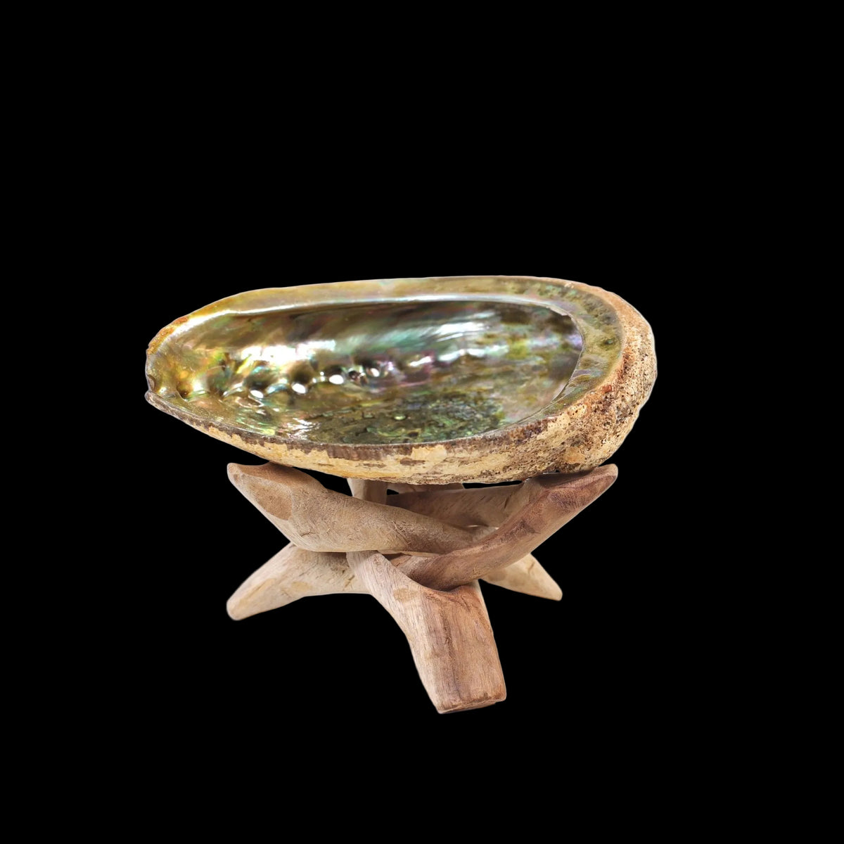 Tripod 4" Natural Rosewood (fits Abalone shells 3 - 5")  - Mystic Journey Path