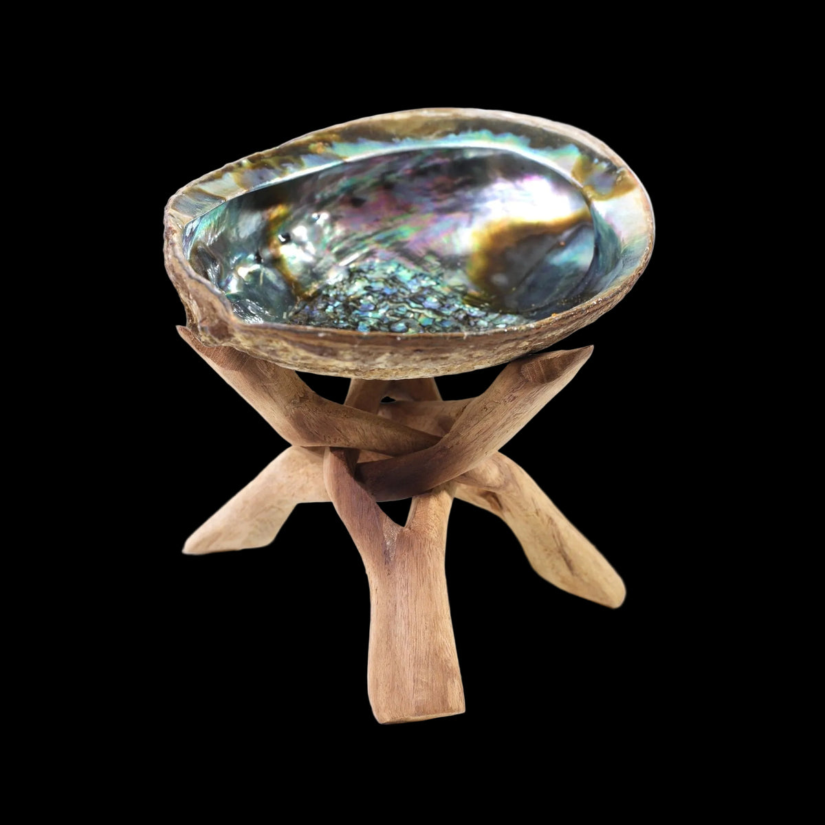 Tripod 6" Natural Rosewood (fits Abalone shells 5 - 7")  - Mystic Journey Path