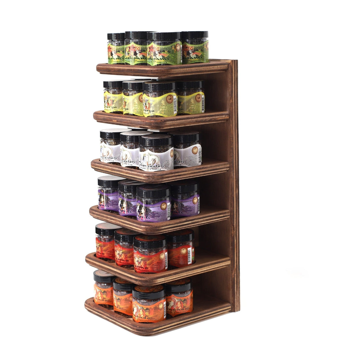 Wholesale Opening Bundle - Herbal Resin Incense - Display Rack with 6 - Fragrance Intention Line 2.4 oz (68g) Jars - 36 Packs - Mystic Journey Path