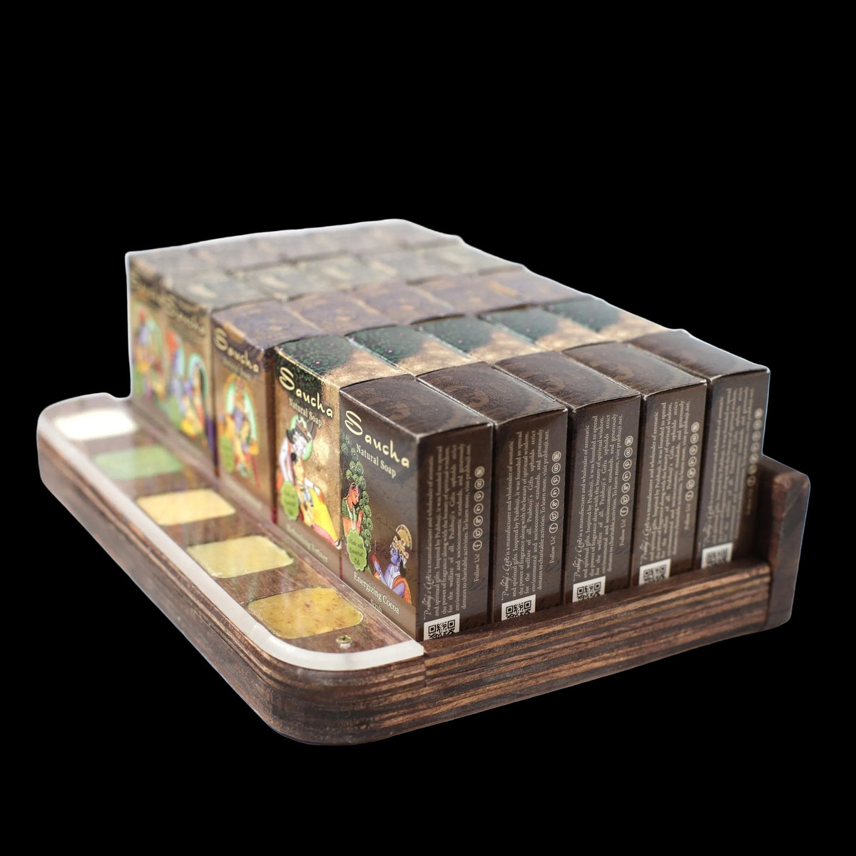Wholesale Opening Bundle - Saucha Natural Soap - Display Rack with 5 - Products Variety - 25 Packs - Mystic Journey Path