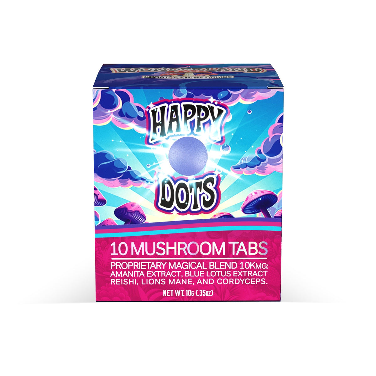 Wonderland Happy Dots Mushroom Tabs 10 count (Case of 10) - Mystic Journey Path