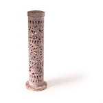 Incense Burner - Soapstone Tower Flowers Jali  - Mystic Journey Path