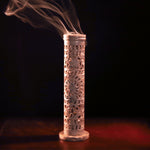 Incense Burner - Soapstone Tower Flowers Jali  - Mystic Journey Path