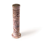 Incense Burner - Soapstone Tower Flowers Jali  - Mystic Journey Path