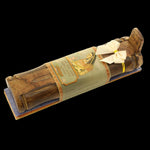 Incense Gift Set - Bamboo Burner + 3 Meditation Incense Sticks Packs & Greeting - May Love, Light, Peace  -Mystic Journey Path