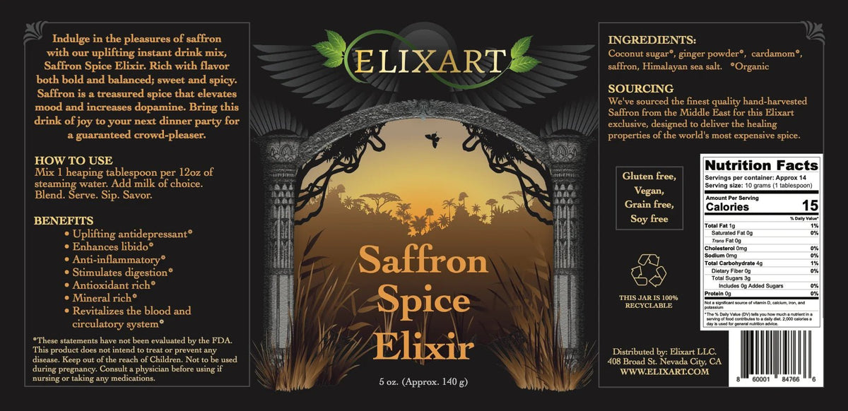 Saffron Spice Elixir - Strawberry Mushroom Tablets - Case of 10 - Mystic Journey Path