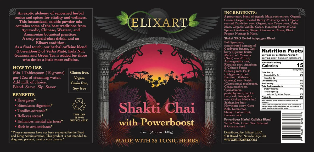 Shakti Chai w/ Powerboost - Strawberry Mushroom Tablets - Case of 10 - Mystic Journey Path